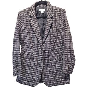 Liz Claiborne‎ Black Lavendar White Patterned Tweed Blazer 10P